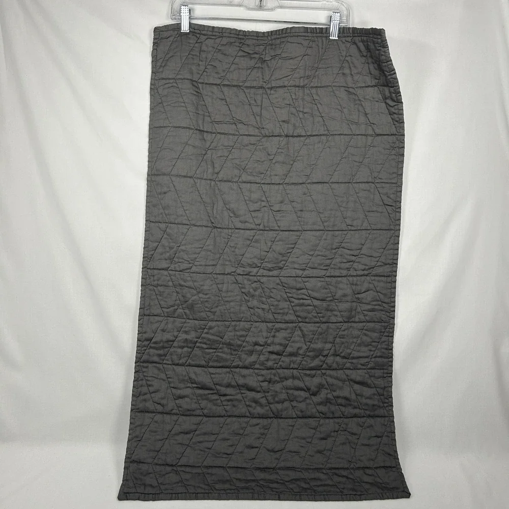 UGG Charcoal Grey Quilted Body Pillow Sham Cover – Leather Logo Patch